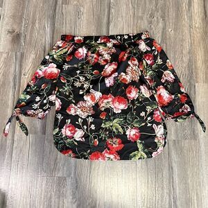 Casting LA Silky Floral Print Off The Shoulder Top
